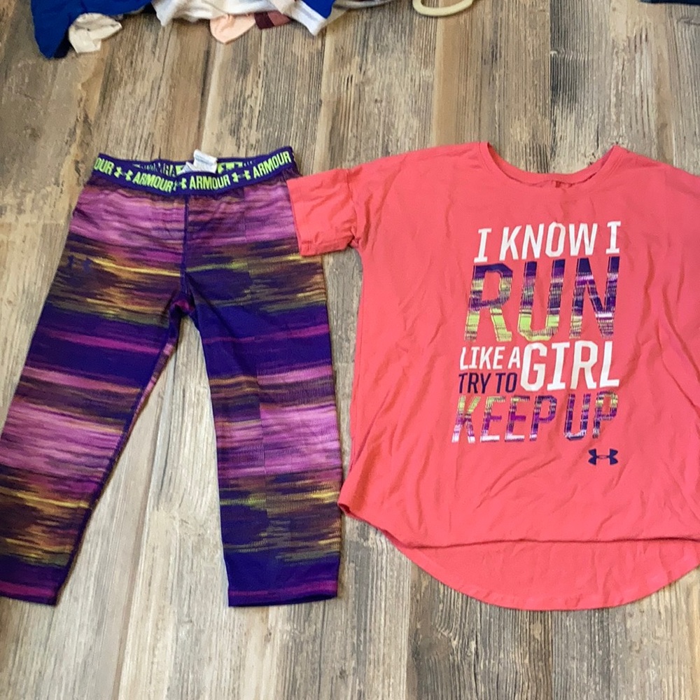 Kids Under Armour Capri legging and t-shirt set